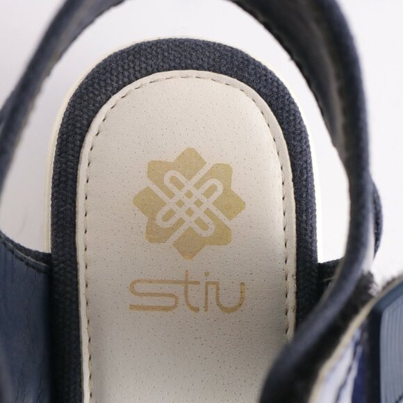 STIU Women's Sandal Size 7 Strappy Blue Elastic Glitter Platform casual Comfy - Picture 11 of 12